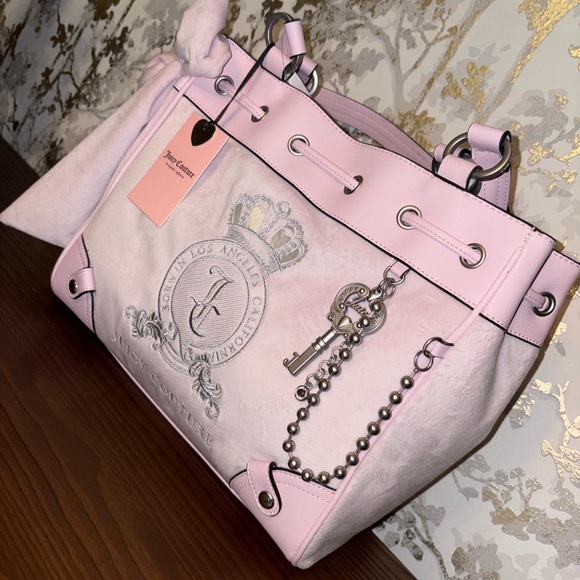 Juicy Couture Light Pink Daydreamer Tote with Silver Accents - Picture 2 of 7